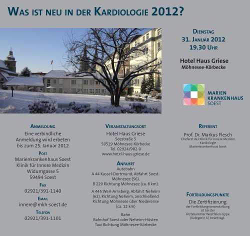 Was Ist Neu In Der Kardiologie 2012 Marienkrankenhaus Soest