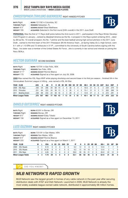 MINOR LeagUe OPeRaTIONs - MLB.com - Major League Baseball ...