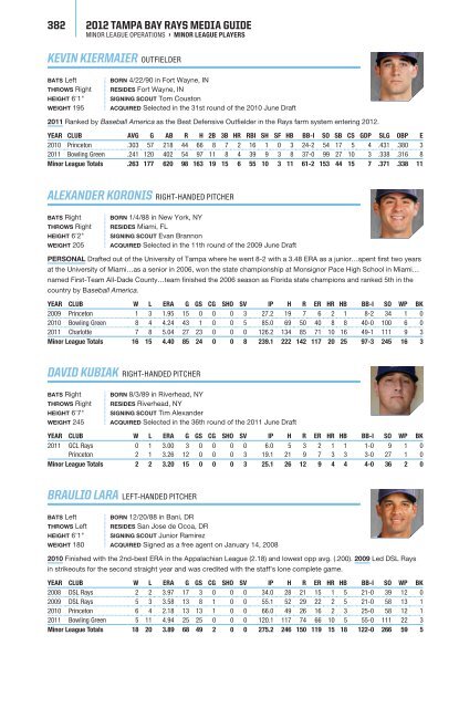 MINOR LeagUe OPeRaTIONs - MLB.com - Major League Baseball ...