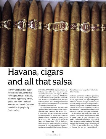 Havana, cigars and all that salsa - Sir Johnny Scott