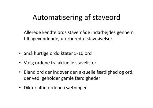 Stavning og staveudvikling 2010