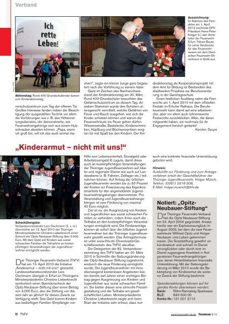 Mitgliederinfo 06/2010 - Thüringer Feuerwehrverband e.V.