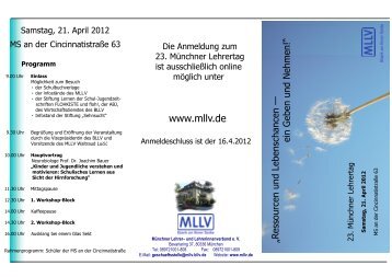 Einladung und Programm - MLLV - BLLV