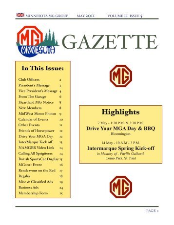 Gazette 2011 - Minnesota MG Group