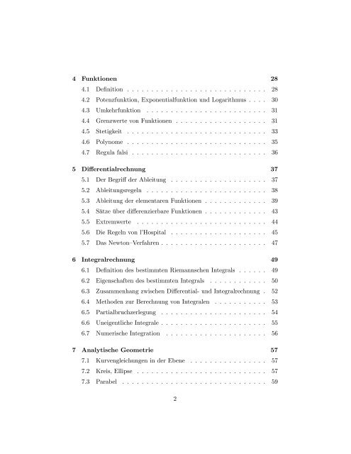 Mathematik für Ingenieure (Teil 1) - Fachbereich 13 MND