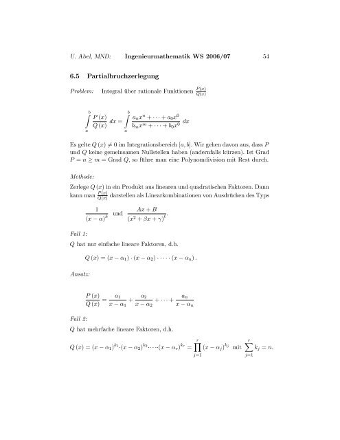 Mathematik für Ingenieure (Teil 1) - Fachbereich 13 MND