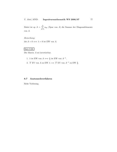 Mathematik für Ingenieure (Teil 1) - Fachbereich 13 MND