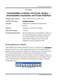 Arbeitsblätter erstellen mit Allegro - Mediaculture online