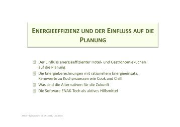 ENERGIEEFFIZIENZ UND DER EINFLUSS AUF DIE PLANUNG