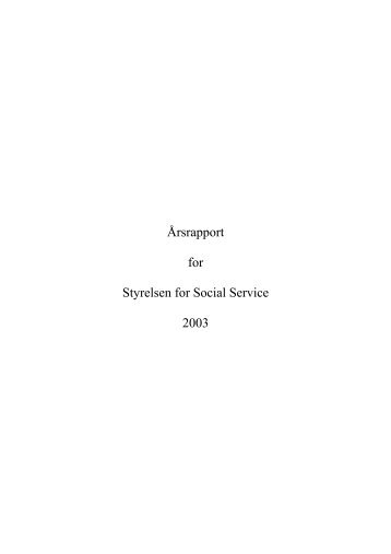 Årsrapport for Styrelsen for Social Service 2003