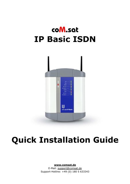 coM.sat IP Basic ISDN Quick Installation Guide