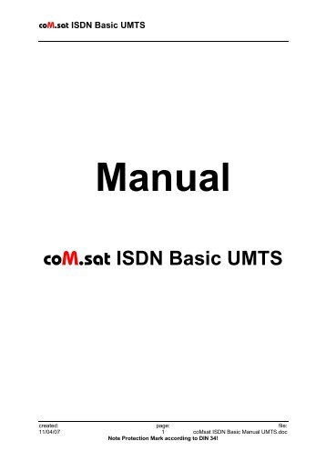 coM.sat ISDN Basic UMTS