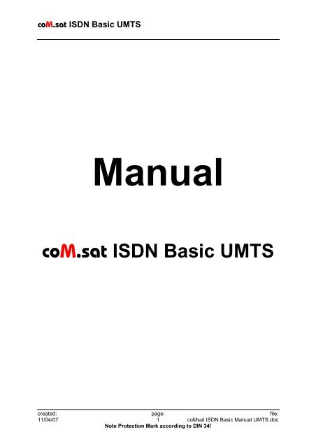 coM.sat ISDN Basic UMTS