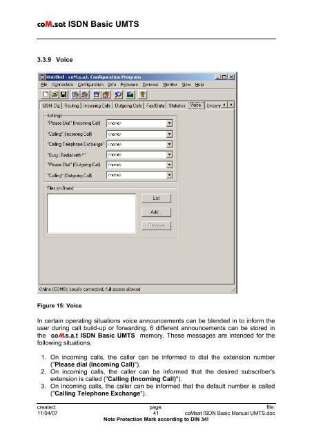 coM.sat ISDN Basic UMTS