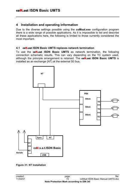 coM.sat ISDN Basic UMTS