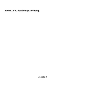 Nokia X6-00 Bedienungsanleitung - Hilfe & Services