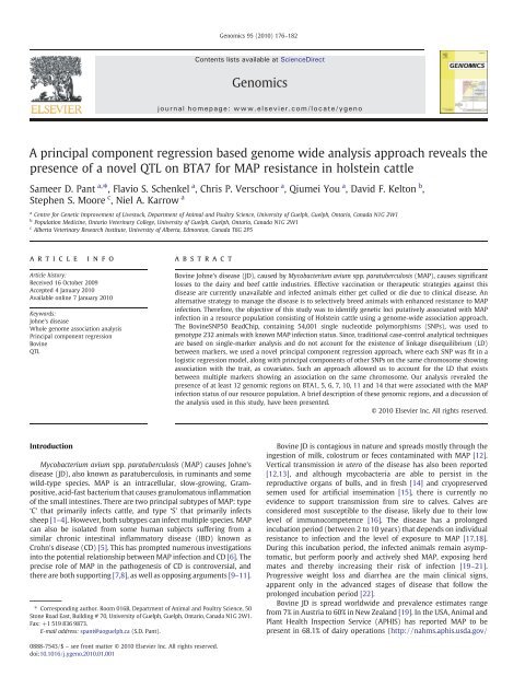 A principal component regression based genome wide analysis ...