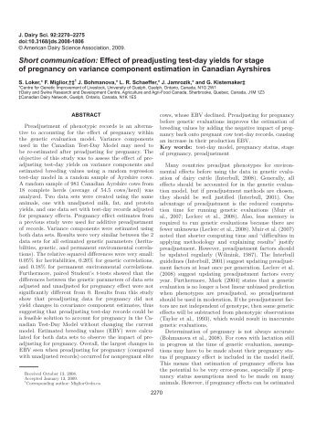 Short communication: Effect of preadjusting test-day yields for stage ...