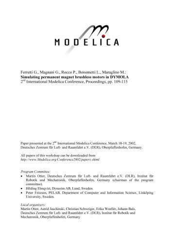 Simulating permanent magnet brushless motors in ... - Modelica