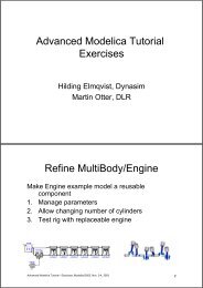 Advanced Modelica Tutorial Exercises Refine MultiBody/Engine