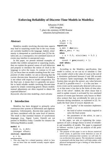 Implementation of a Modelica Library