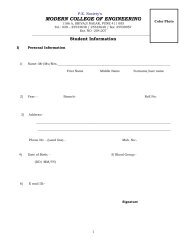 Student information form - Modern College of Engineering