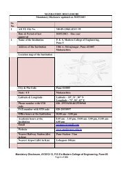 Mandatory Disclosure - Modern College of Engineering