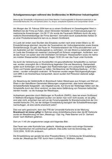 Bericht Großbrandereignis (PDF) - ANSYCO Analytische Systeme ...