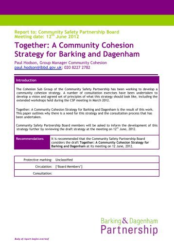 Together: A Community Cohesion Strategy for Barking and Dagenham