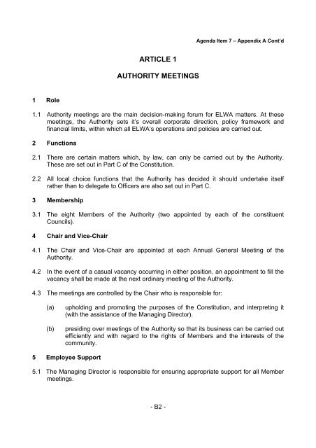 Agenda Item 07 (ELWA Constitution 2006 - Part B) - Meetings ...