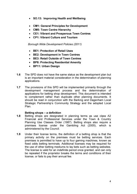 Betting Shops Draft Supp Plan Doc - Meetings, agendas, and ...