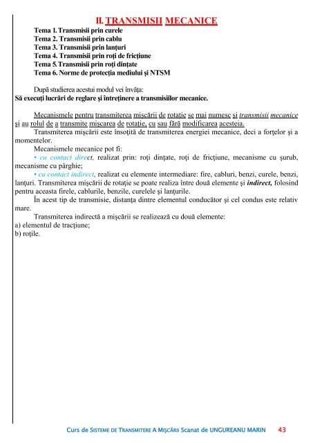 curs sisteme de transmitere a miscarii m1 - Modulul 5