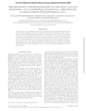 the phylogeny and biogeography of the genus zonites - Journal of ...