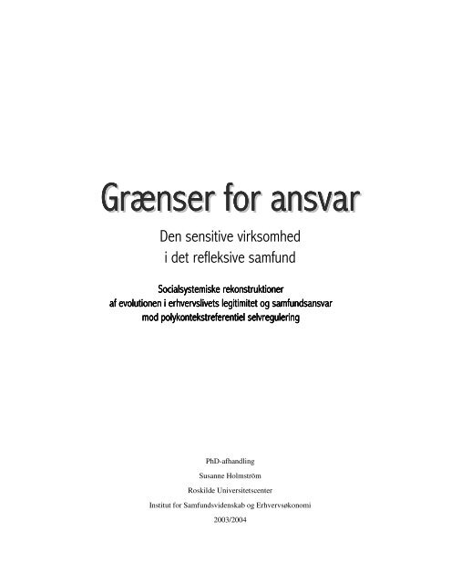 Grænser for ansvar - Susanne Holmström