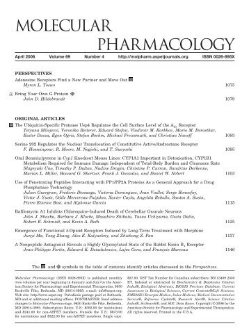TOC (PDF) - Molecular Pharmacology - Aspetjournals.org