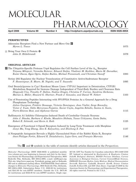 TOC (PDF) - Molecular Pharmacology - Aspetjournals.org