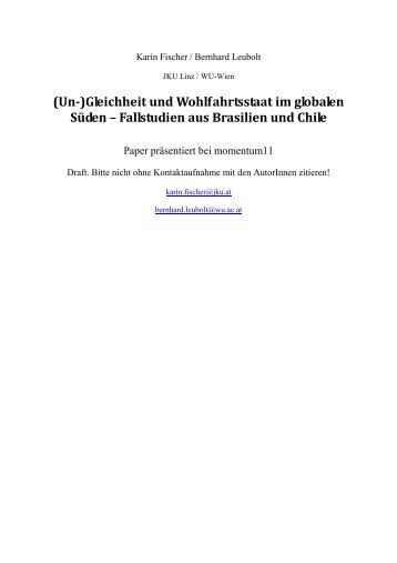 (Un-)Gleichheit und Wohlfahrtsstaat im globalen Süden - momentum ...