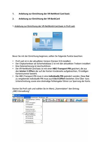 Anleitungen Einrichtung Chipkarten in Profi cash.lwp - Dortmunder ...