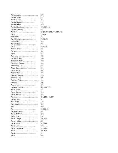 SURNAMES - W