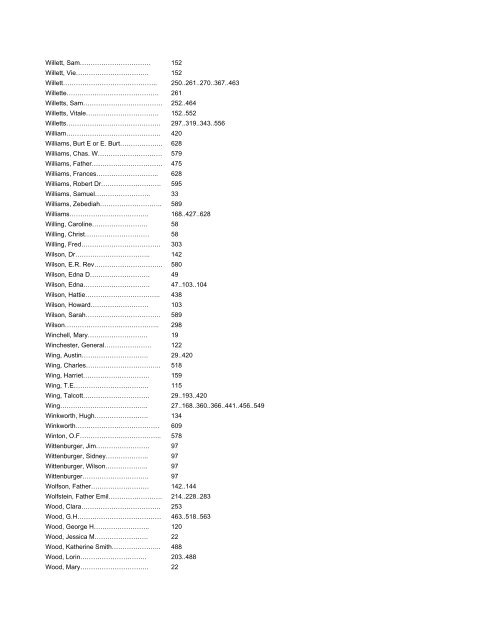 SURNAMES - W