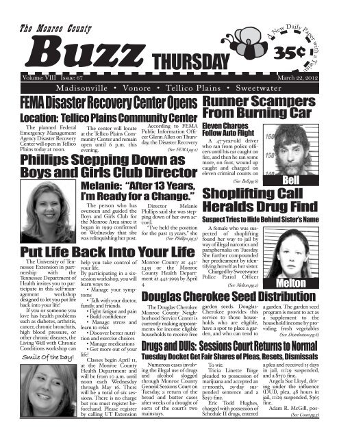 THURSDAY - Monroe County Tennessee News, Monroe County