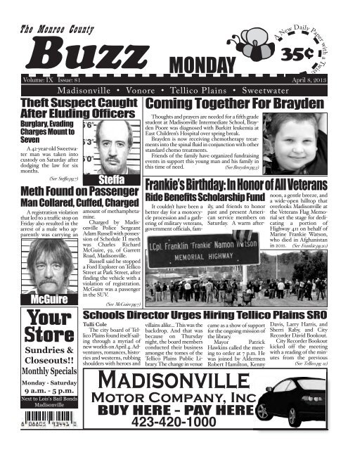 Monday, April 8 - Monroe County Tennessee News, Monroe County ...