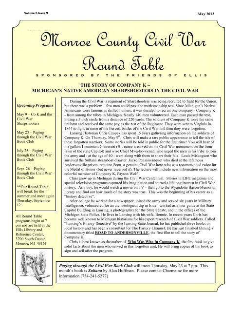 Civil War Roundtable Newsletter - PDF - Monroe County Library ...