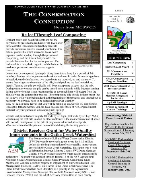 October 2012 - Monroe County Soil and Water Conservation District