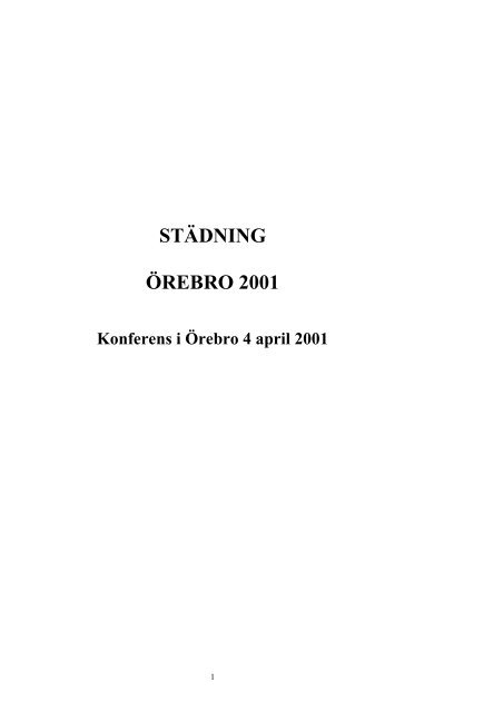 STÄDNING ÖREBRO 2001