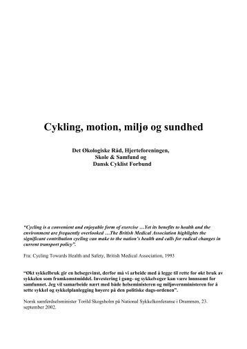 Cykling, motion, miljø og sundhed - Thomas Krag