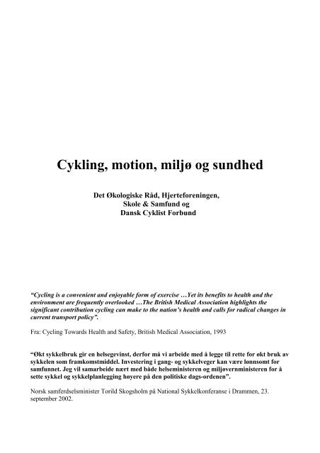 Cykling, motion, miljø og sundhed - Thomas Krag