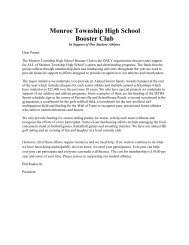 Booster Club Membership Letter - Monroe Township School District