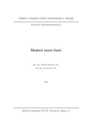 Moderní teorie řízení - DCE FEL ČVUT v Praze