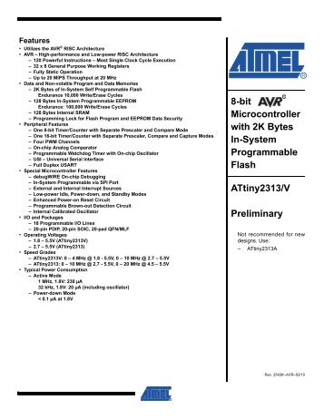 ATtiny2313 Datasheet - DCE FEL ČVUT v Praze